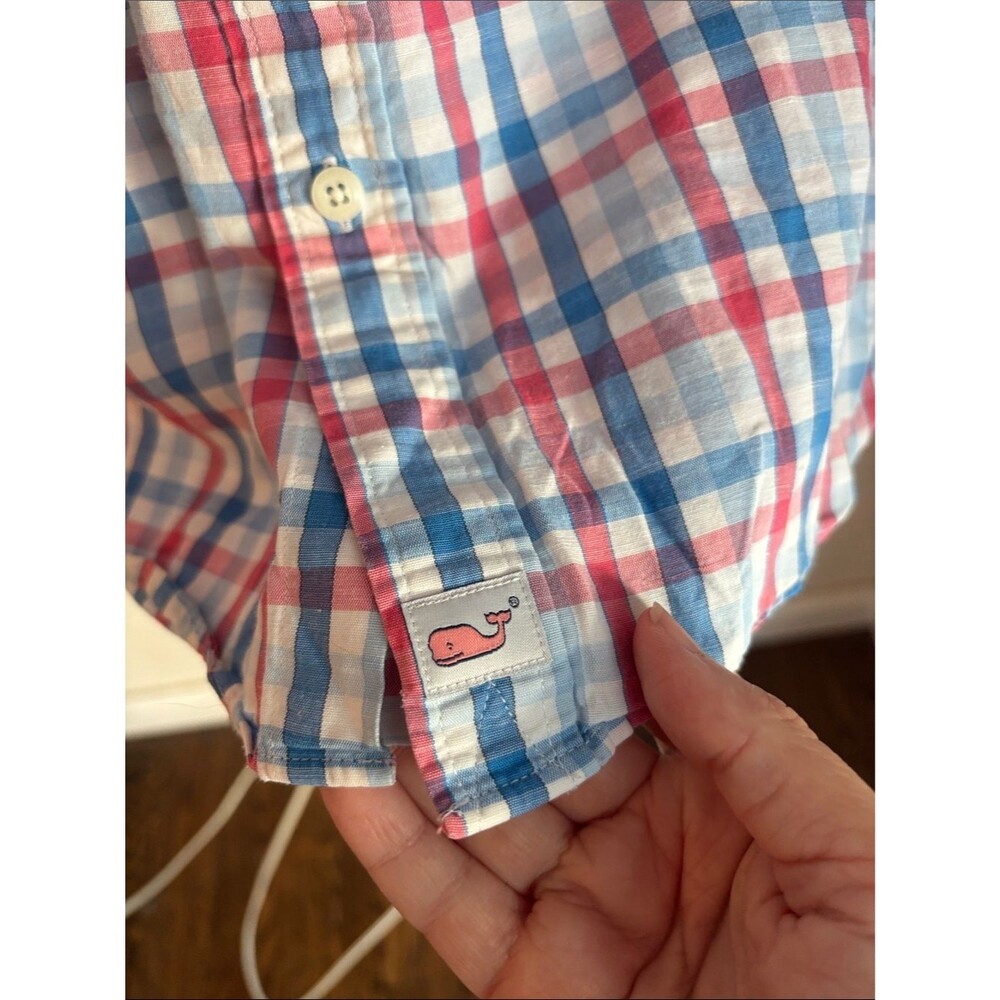 Vineyard Vines Cooper Classic fit linen cotton plaid men’s preppy button down XL - Picture 4 of 7